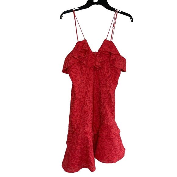 C/MEO Collective Dress Women Large Mini Red Strappy Ruffle More to Give - Picture 3 of 9